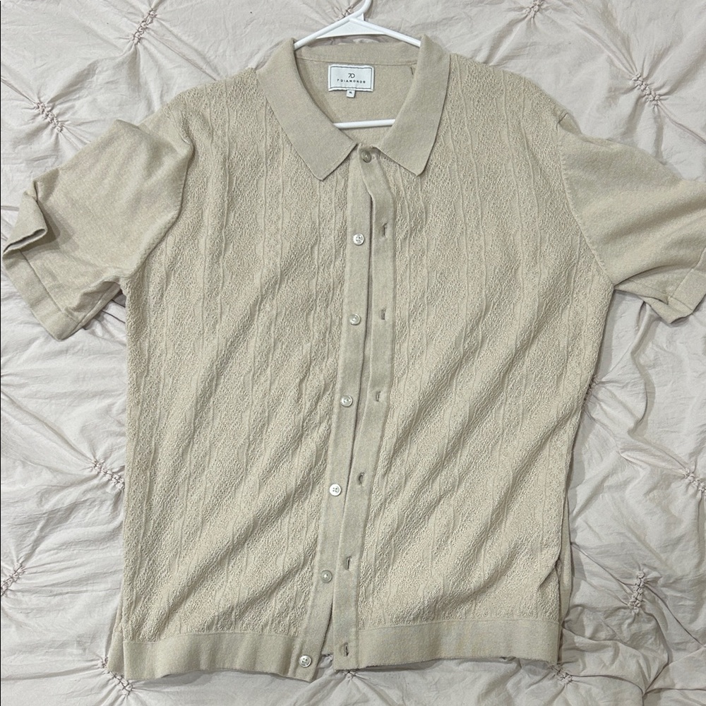7 Diamonds Beige Dress Shirt